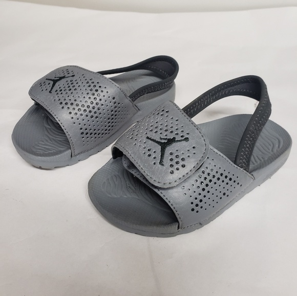 gray jordan sandals